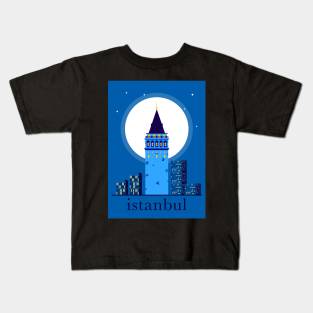 Istanbul city poster Kids T-Shirt